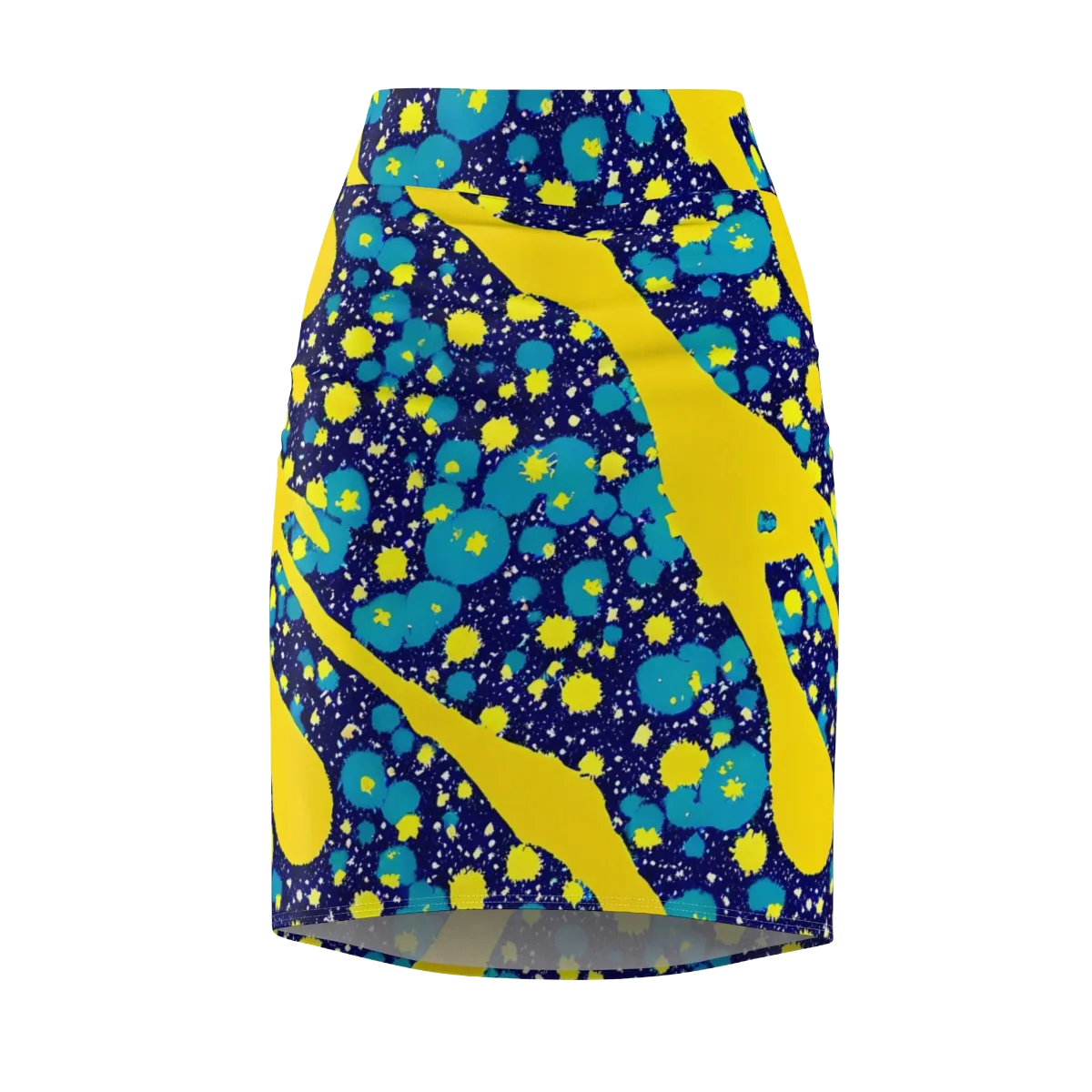 Starburst Splash on Pencil Skirt — Front