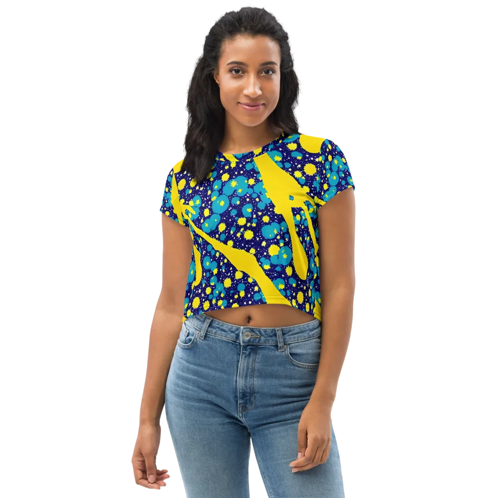 Starburst Splash on Crop Tee — Front