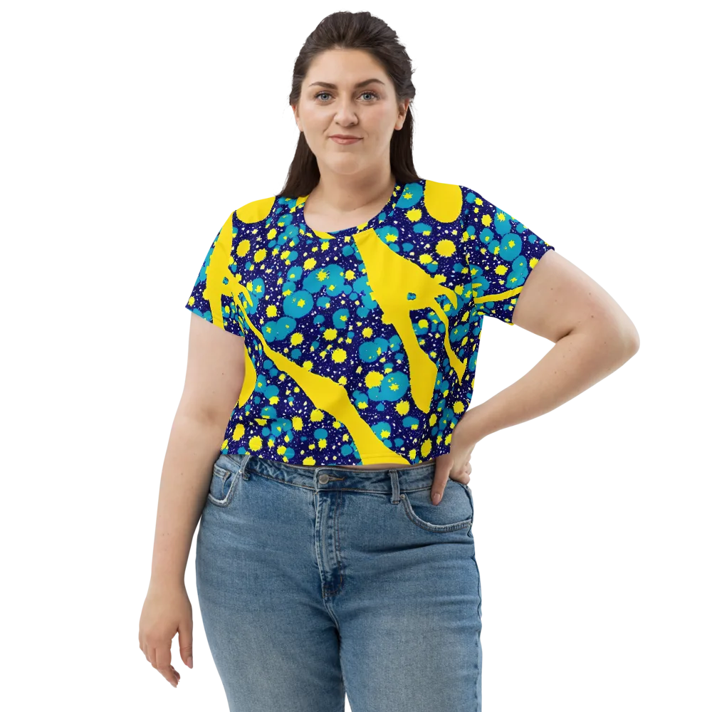 Starburst Splash on Crop Tee — Front