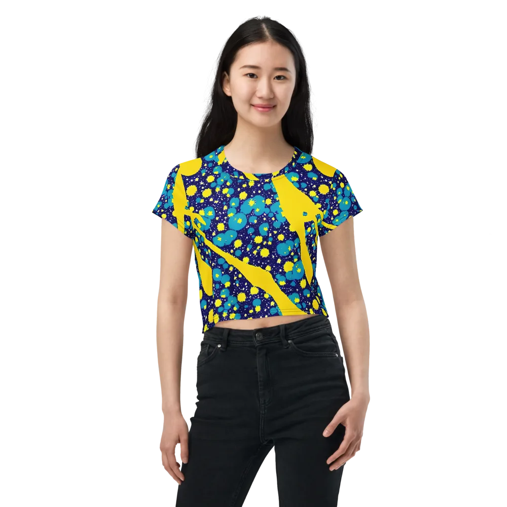 Starburst Splash on Crop Tee — Front