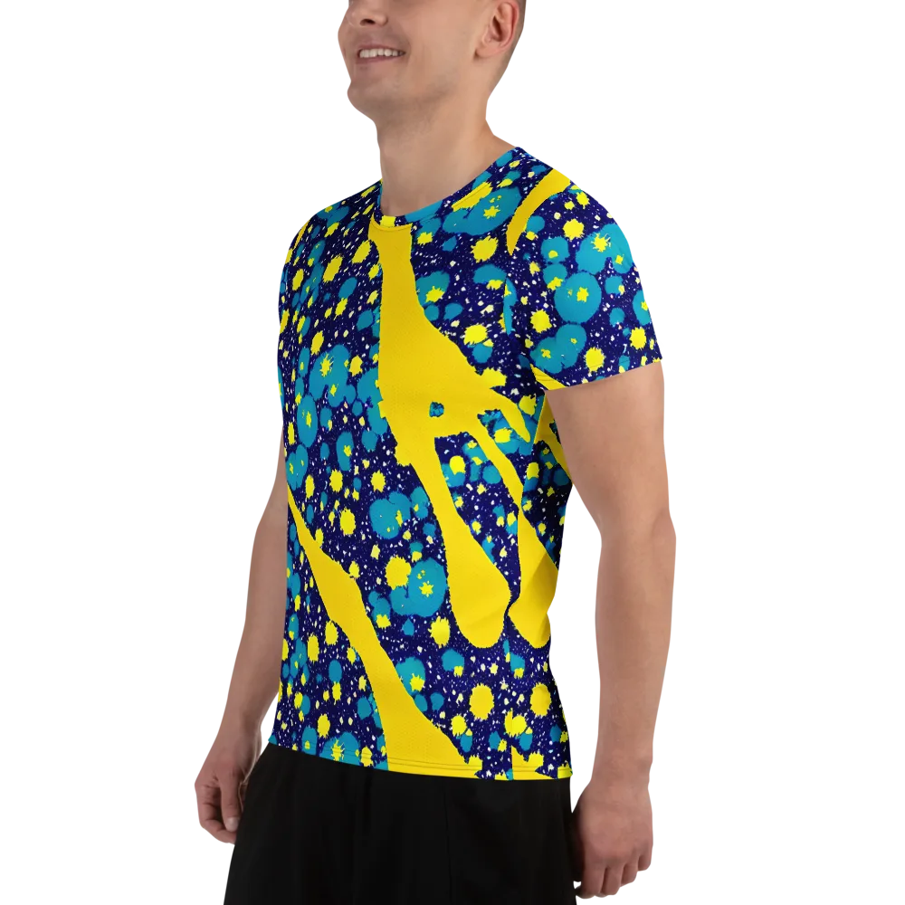 Starburst Splash on Men's Athletic T-Shirt — Left