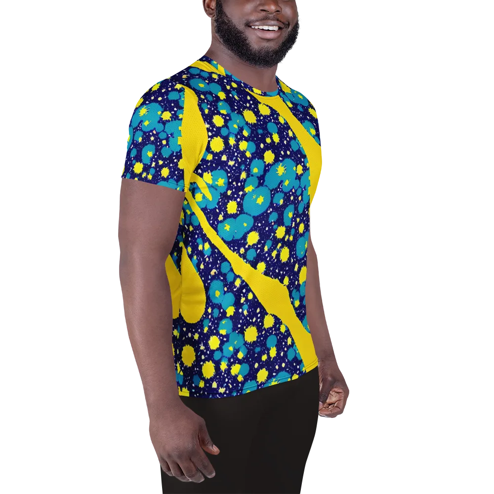 Starburst Splash on Men's Athletic T-Shirt — Right