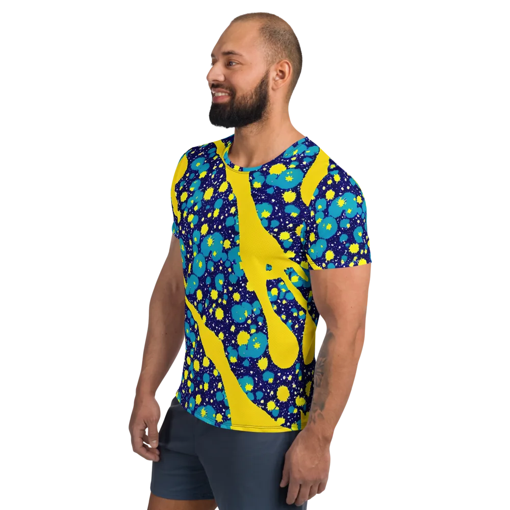 Starburst Splash on Men's Athletic T-Shirt — Left