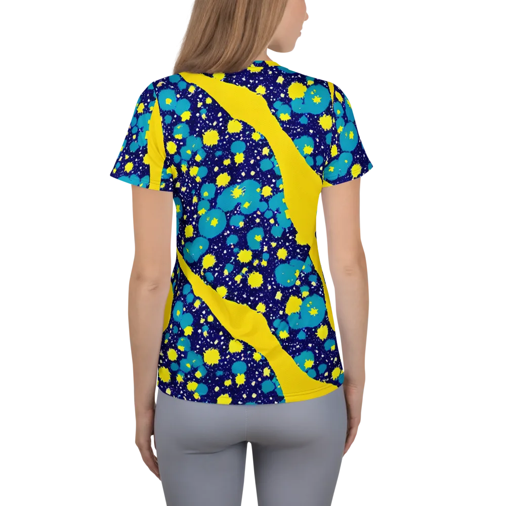 Starburst Splash on Women's Athletic T-Shirt — Back