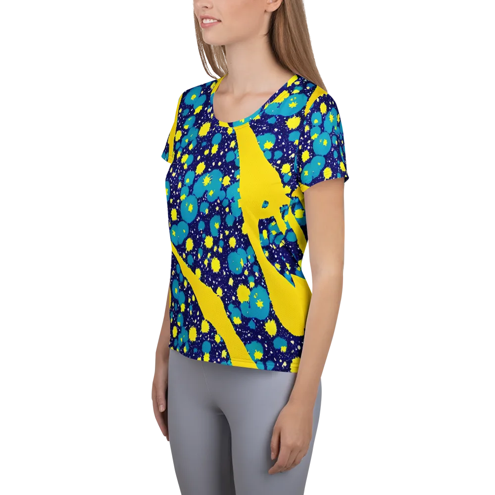 Starburst Splash on Women's Athletic T-Shirt — Left