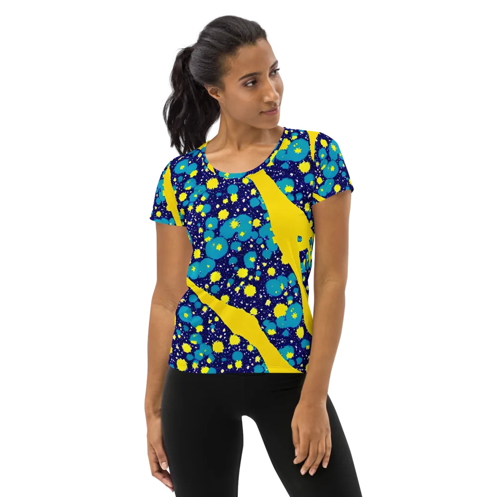 Starburst Splash on Women's Athletic T-Shirt — Front