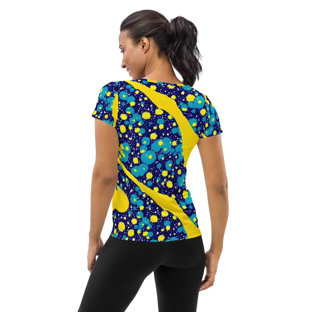 Starburst Splash on Women's Athletic T-Shirt — Back