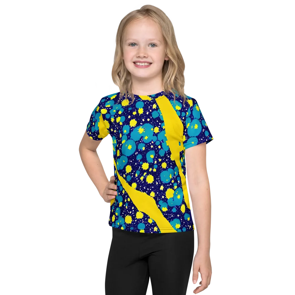 Starburst Splash on Kids Crew Neck T-Shirt — Front