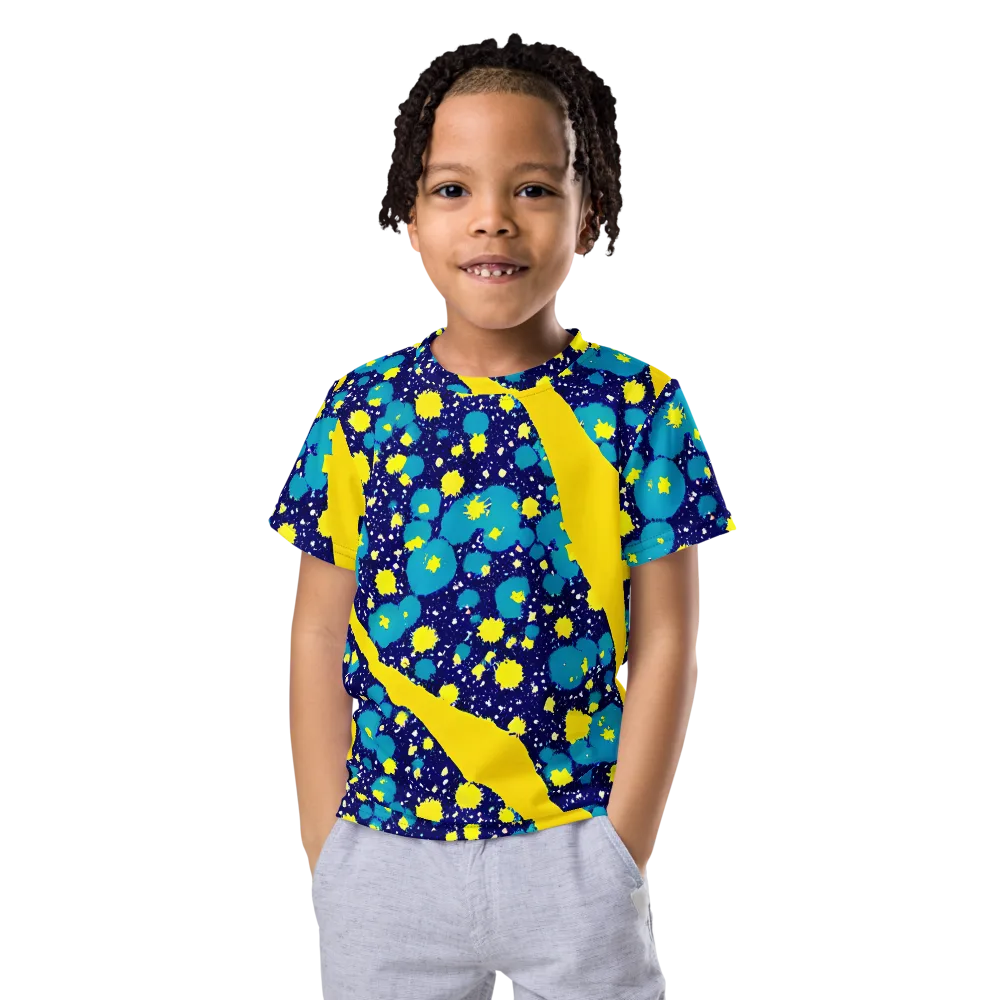Starburst Splash on Kids Crew Neck T-Shirt — Front