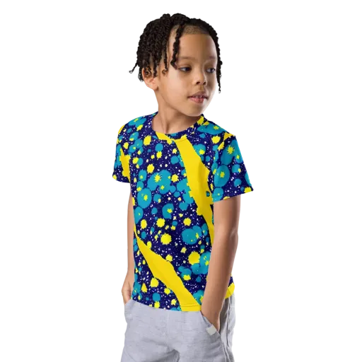 Starburst Splash on a Kids Crew Neck T-Shirt