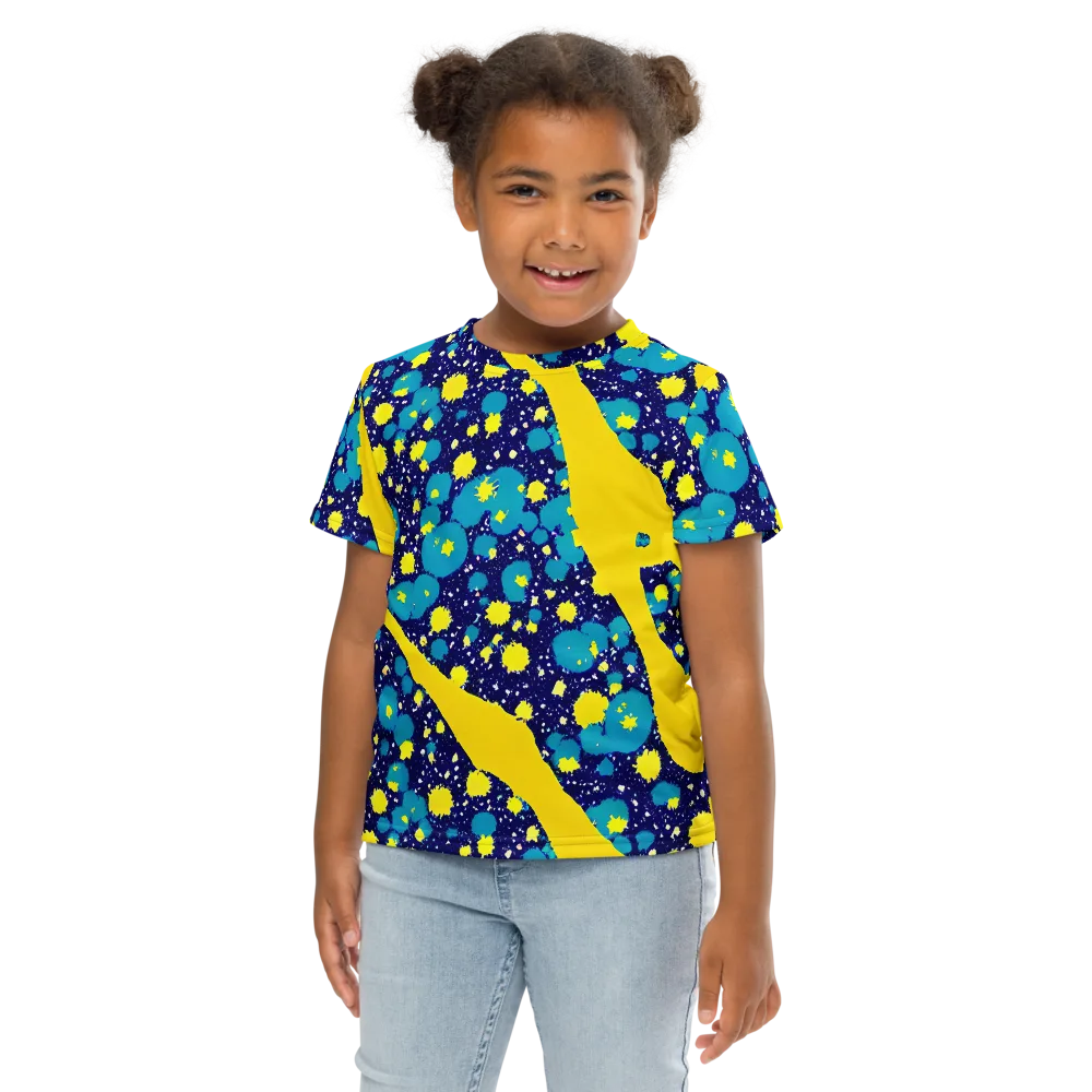 Starburst Splash on Kids Crew Neck T-Shirt — Front
