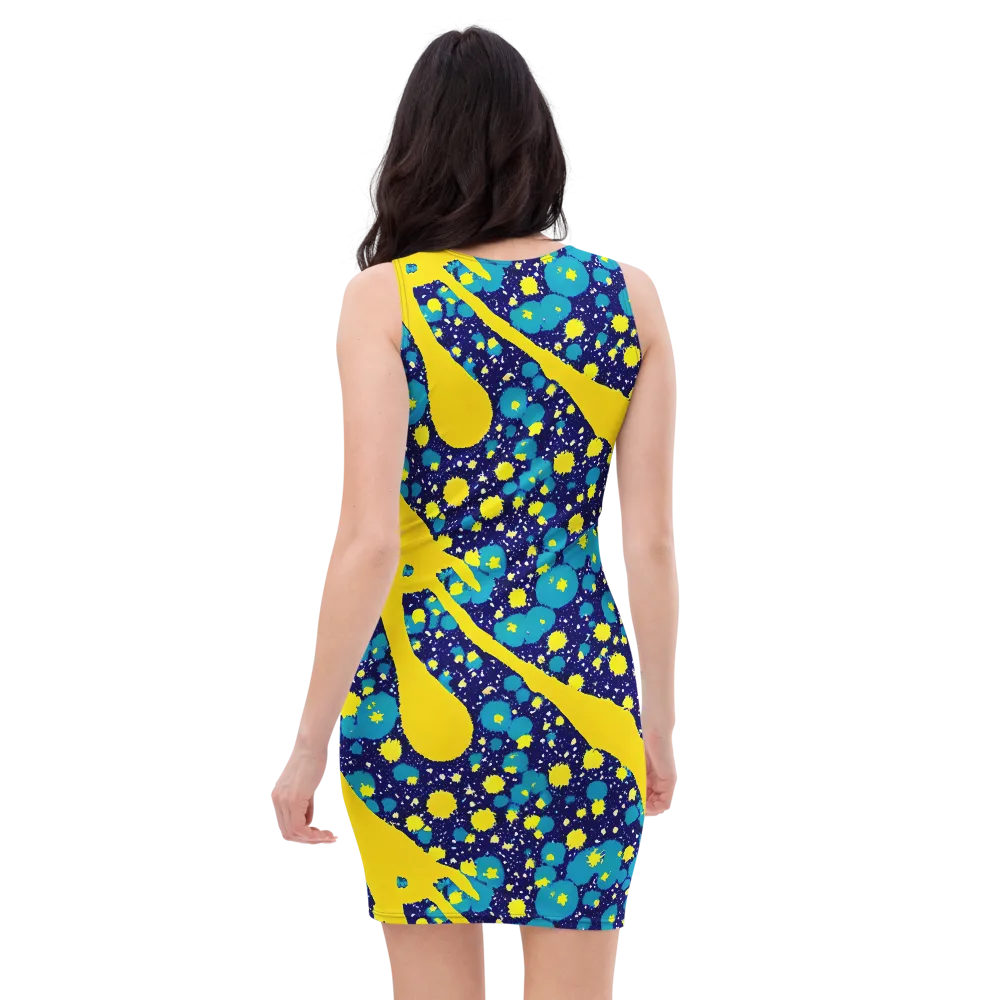 Starburst Splash on Bodycon Dress — Back