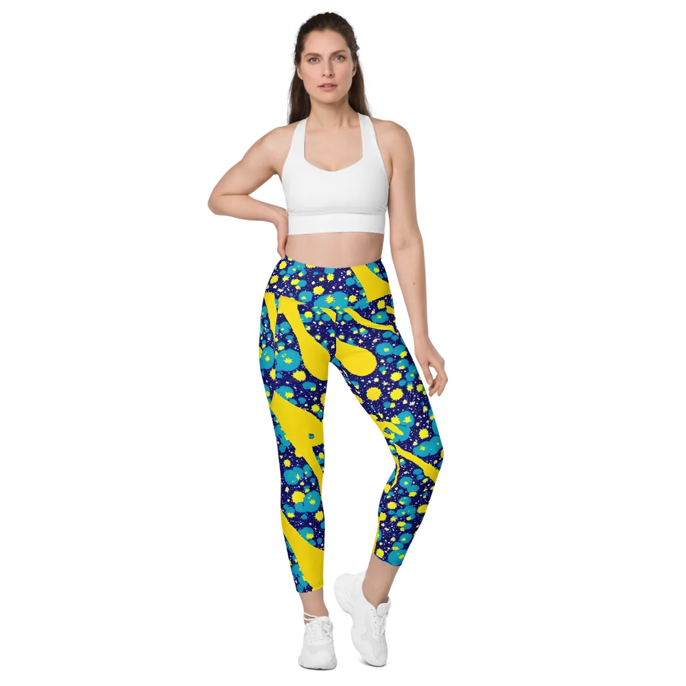 Starburst Splash on Leggings with Pockets — Front