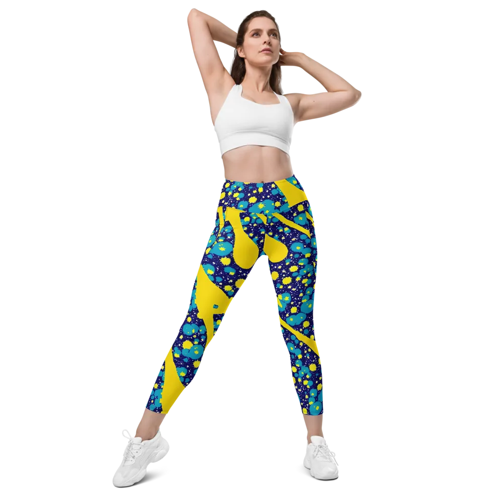 Starburst Splash on Leggings with Pockets — Front