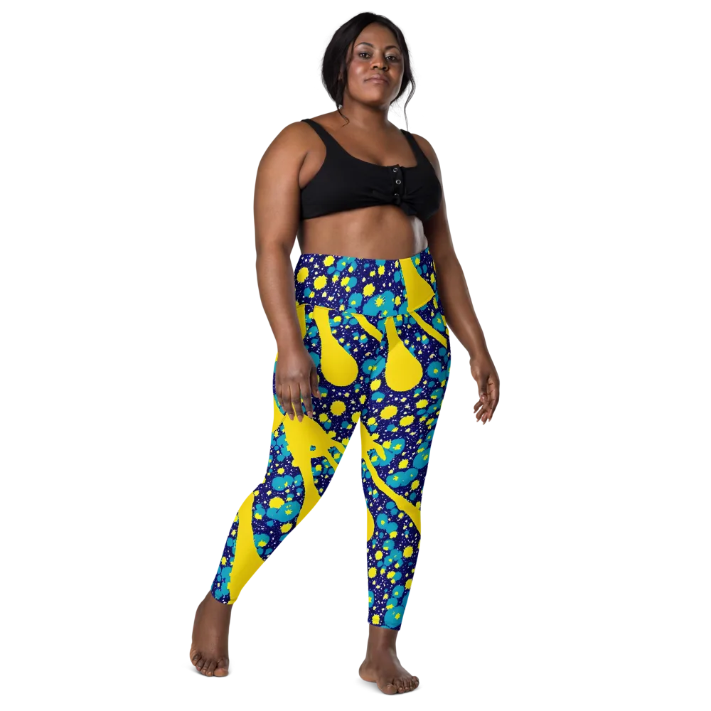 Starburst Splash on Leggings with Pockets — Front