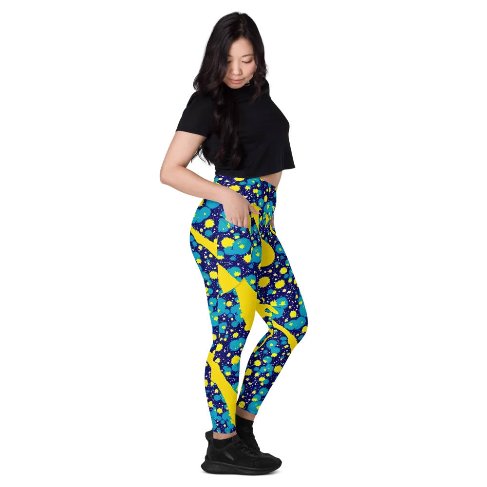 Starburst Splash on Leggings with Pockets — Right