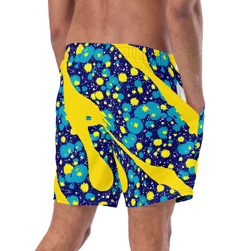 Starburst Splash on Swim Trunks — Right Back