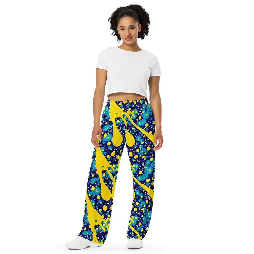 Starburst Splash on Wide-Leg Pants — Front