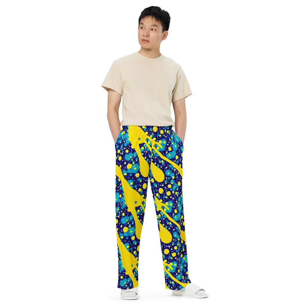 Starburst Splash on Wide-Leg Pants — Front