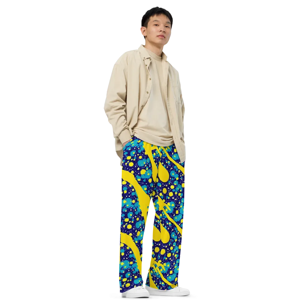 Starburst Splash on Wide-Leg Pants — Right Front