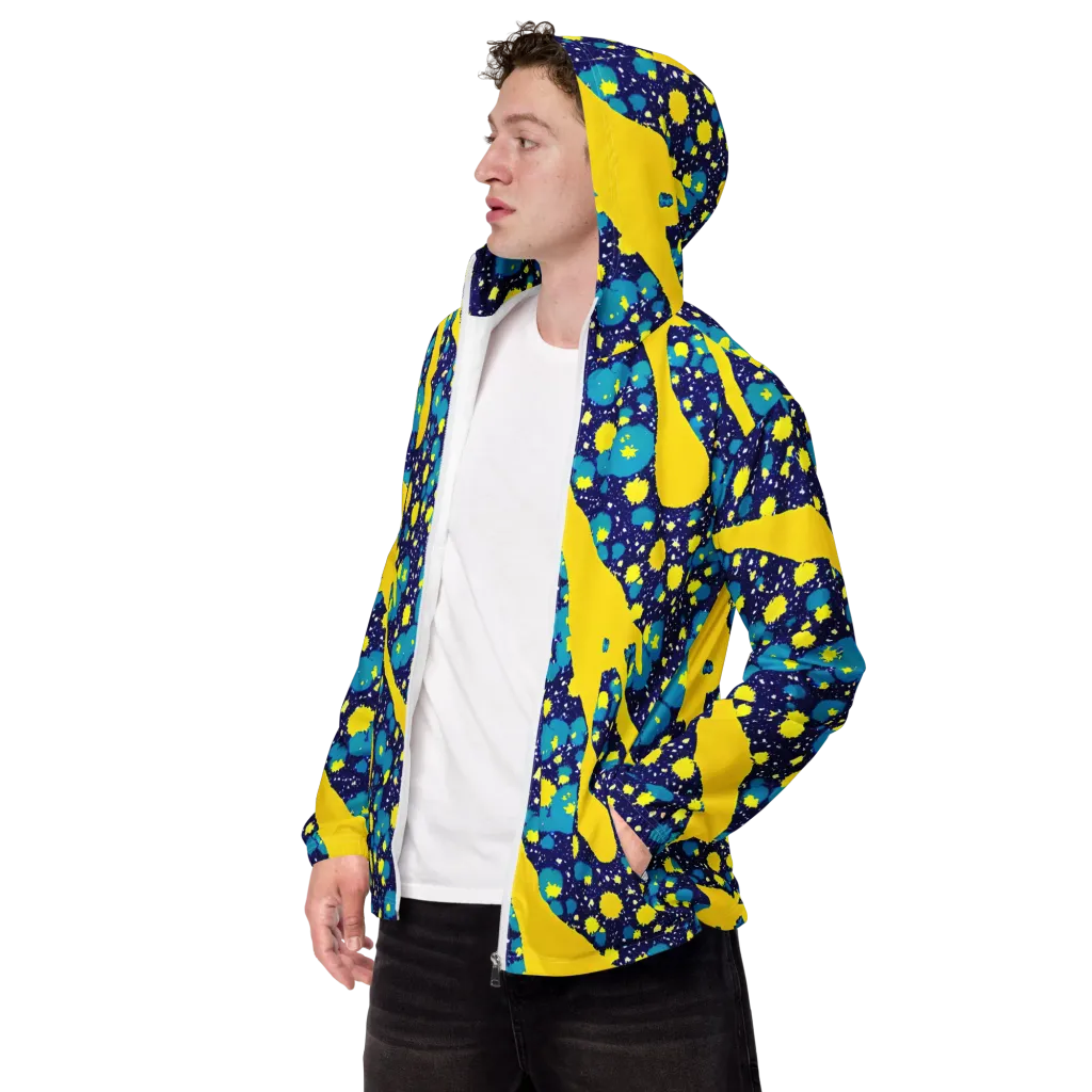 Starburst Splash on Men's Windbreaker — Left Front