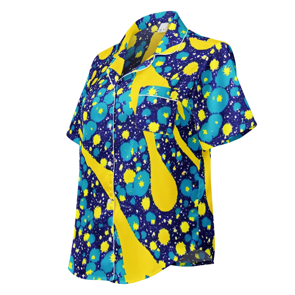 Starburst Splash on Women's Short Sleeve Pajama Top — Left Front