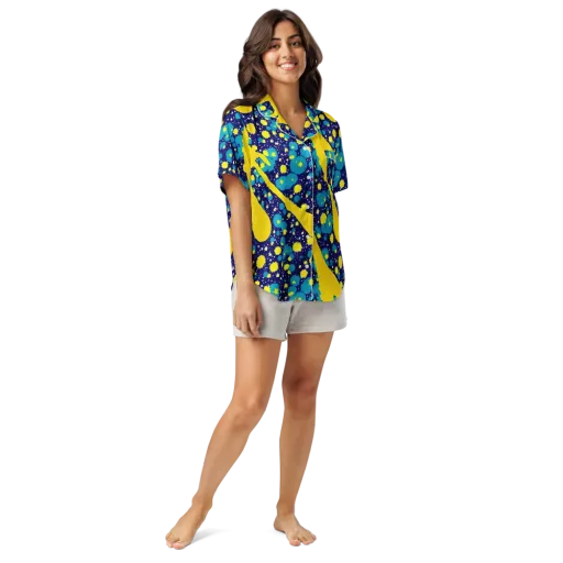 Starburst Splash on a Women's Short Sleeve Pajama Top