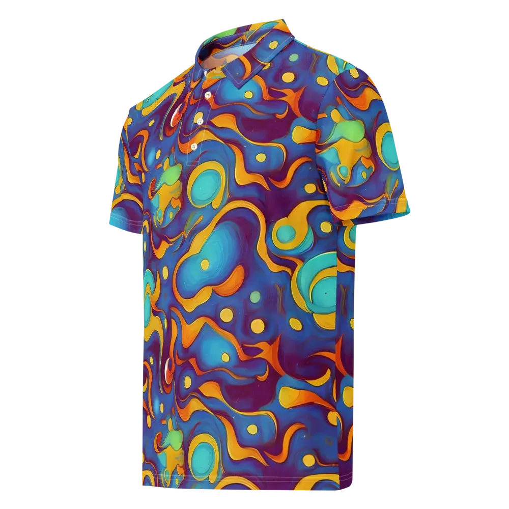Pelton Swirl on Men's Slim Fit Polo Shirt — Left Front