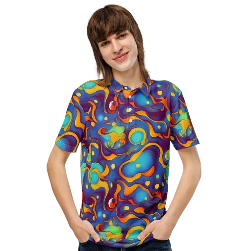 Pelton Swirl on a Men's Slim Fit Polo Shirt