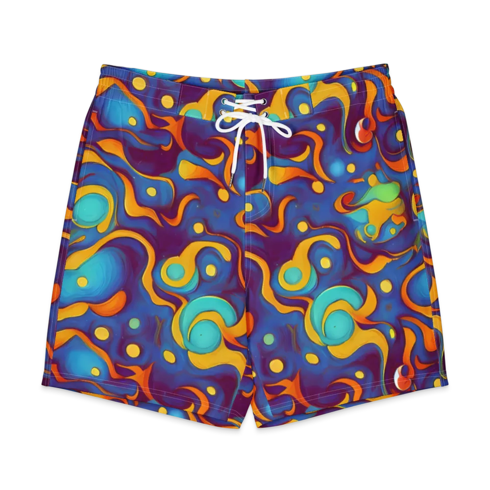 Pelton Swirl on Men's Board Shorts — Front