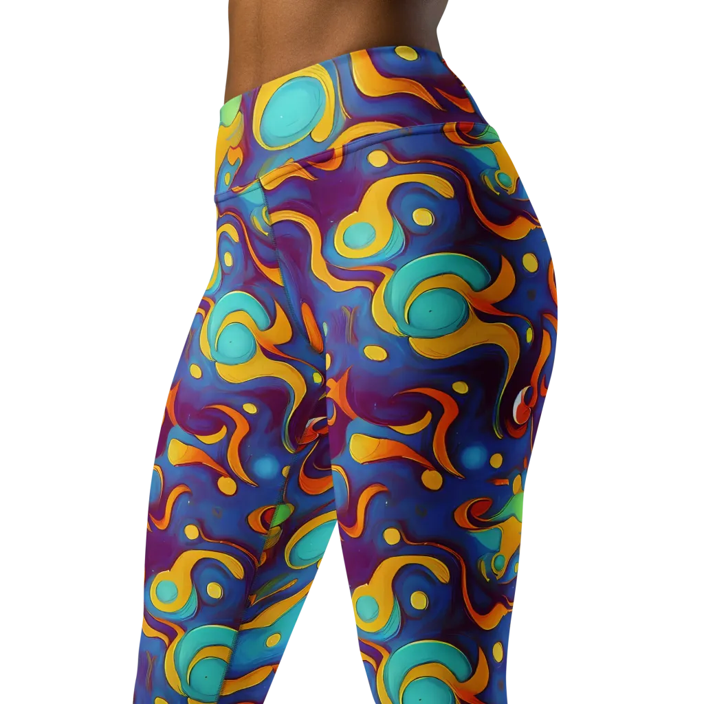 Pelton Swirl on Yoga Leggings — Left Front