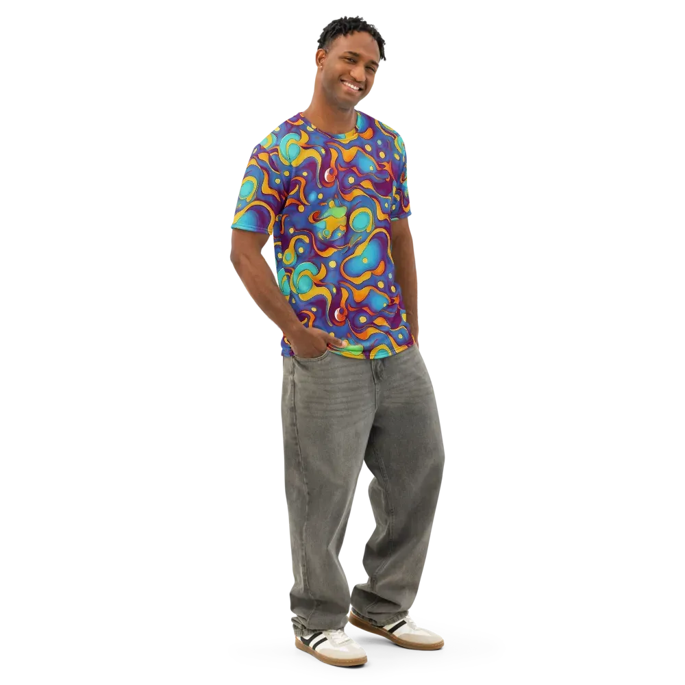 Pelton Swirl on Men's Cotton Crew Neck T-Shirt — Right Front