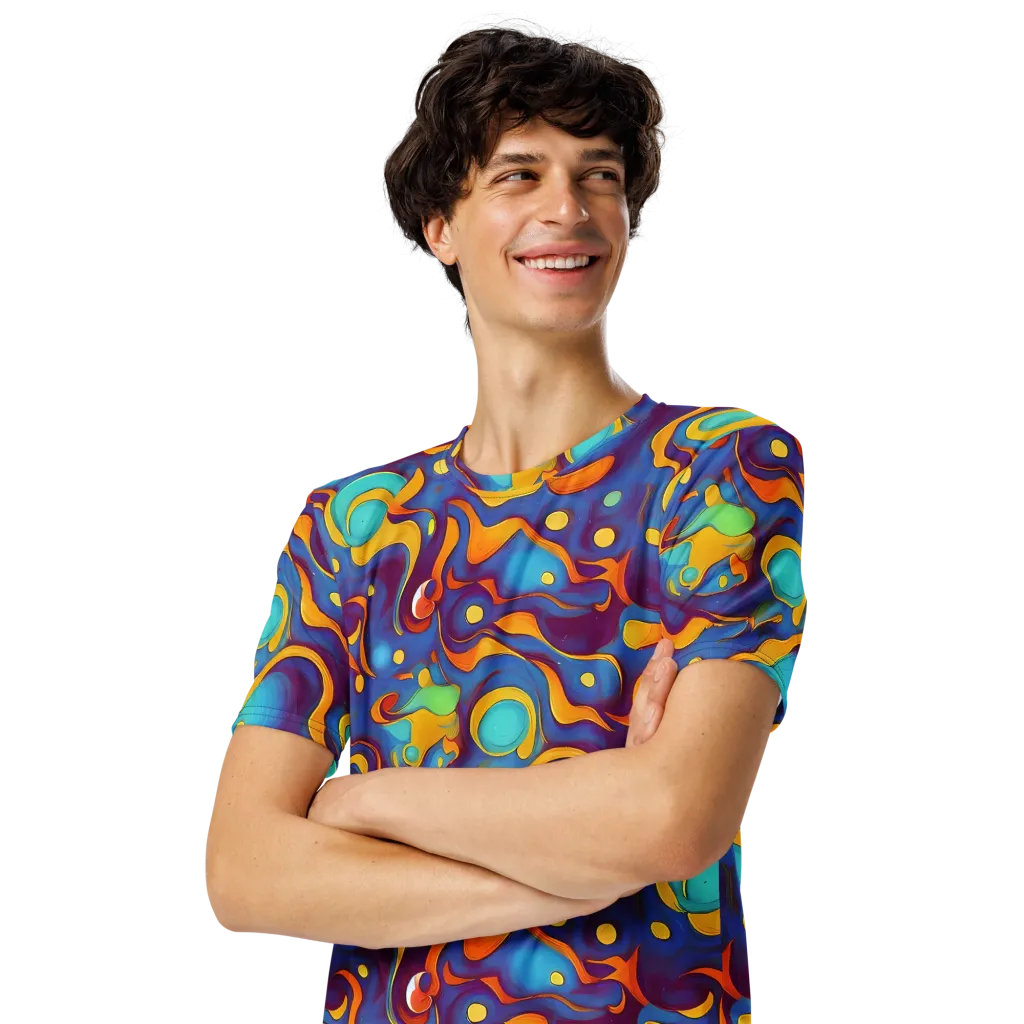 Pelton Swirl on Men's Crew Neck T-Shirt — Left Front
