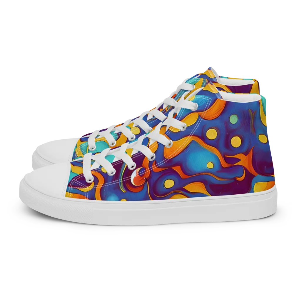 Pelton Swirl on Men's High Top Canvas Shoes — Left