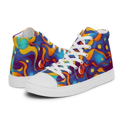 Pelton Swirl on a Men's High Top Canvas Shoes