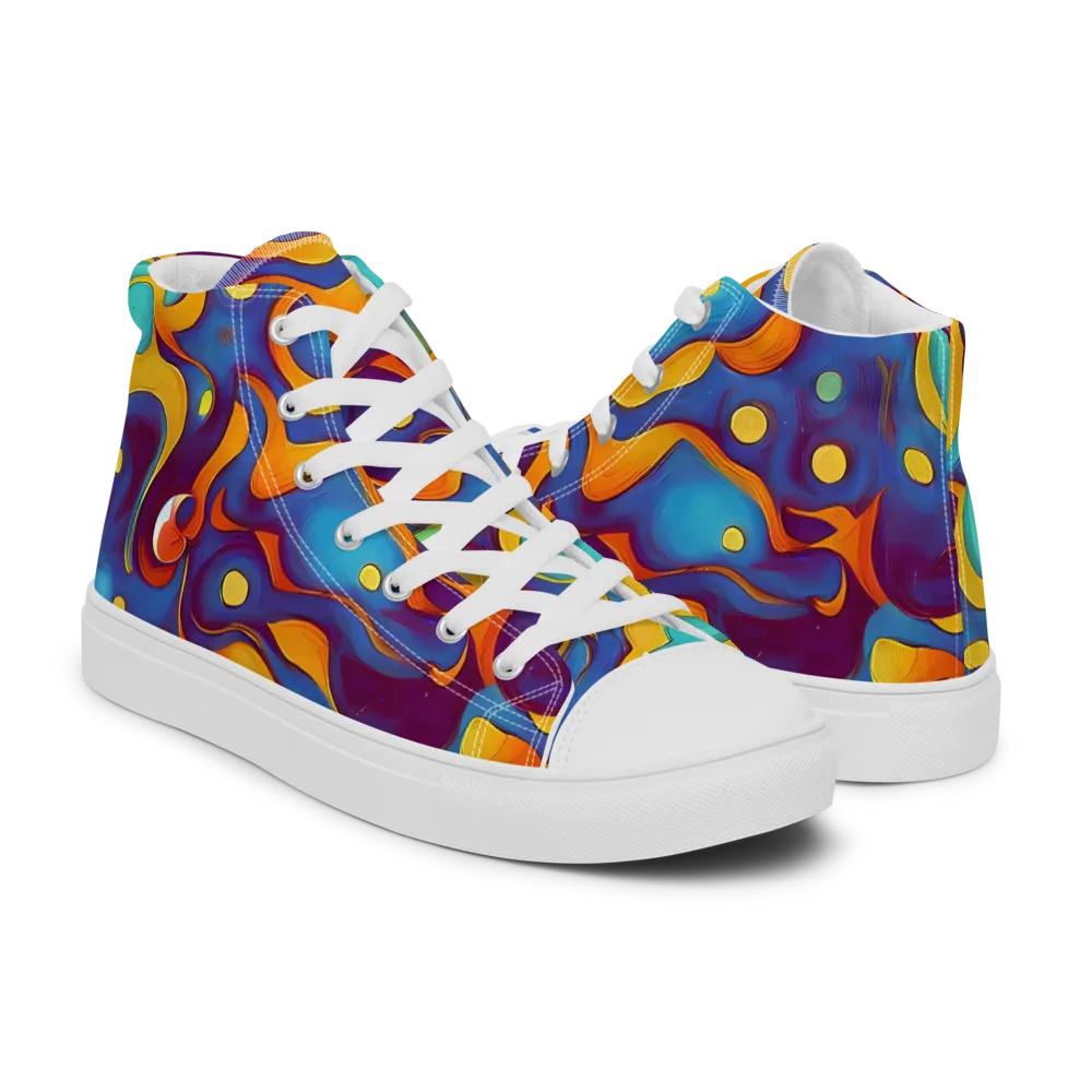 Pelton Swirl on Men's High Top Canvas Shoes — Right