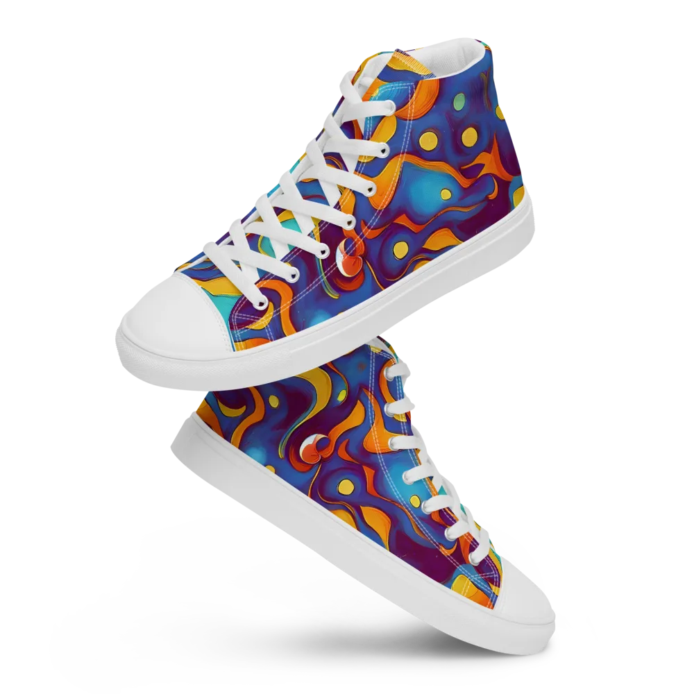 Pelton Swirl on Men's High Top Canvas Shoes — Front