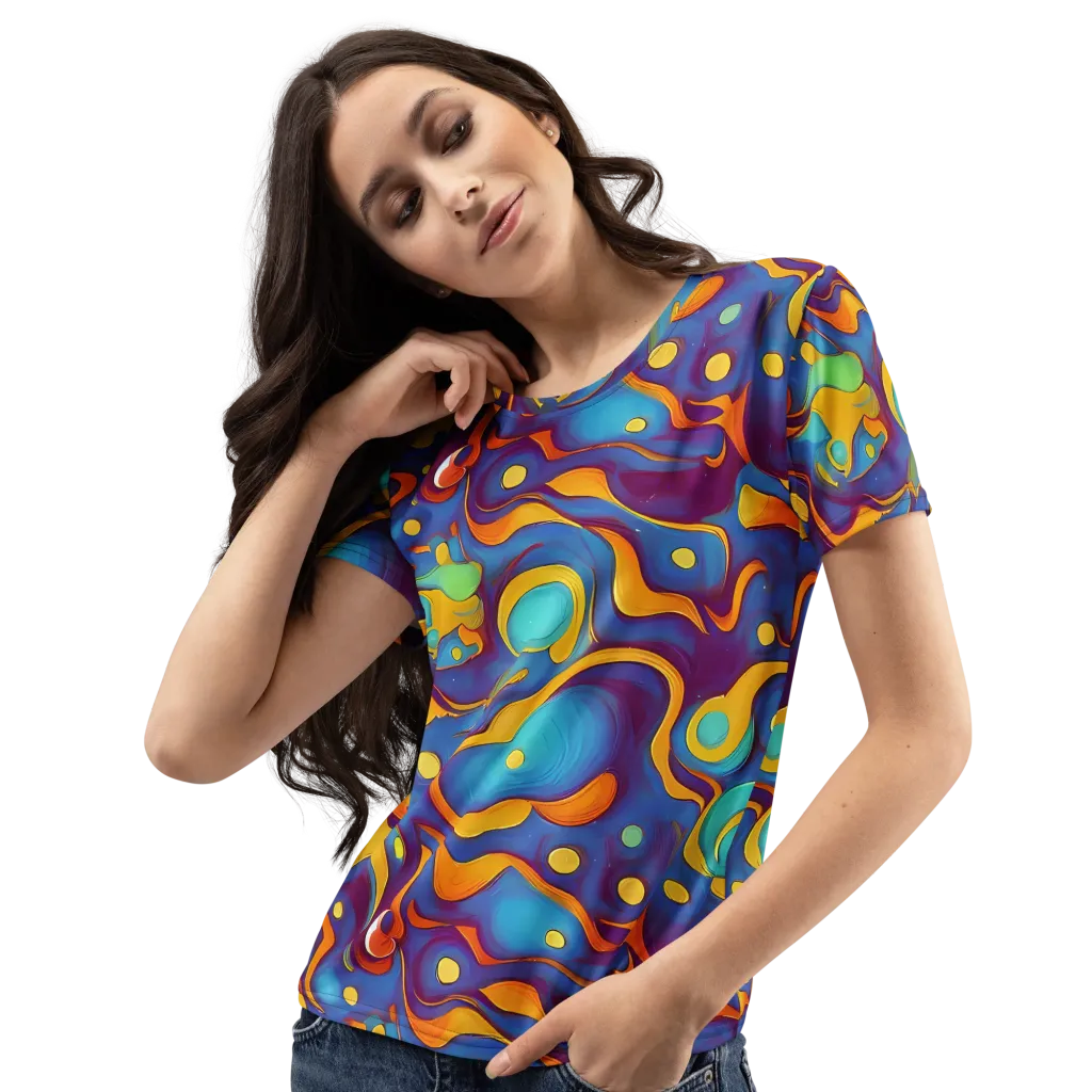 Pelton Swirl on Women's Crew Neck T-Shirt — Left Front