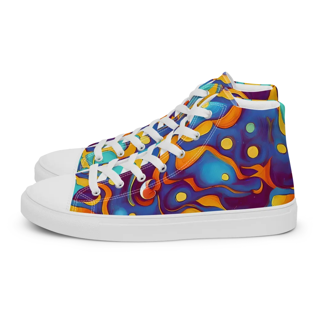Pelton Swirl on Women's High Top Canvas Shoes — Left