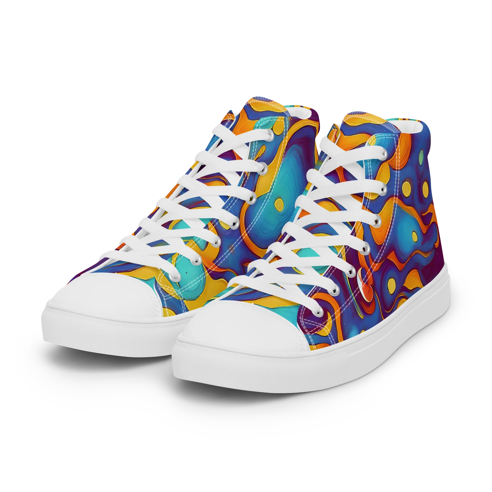 Pelton Swirl on Women's High Top Canvas Shoes — Left Front