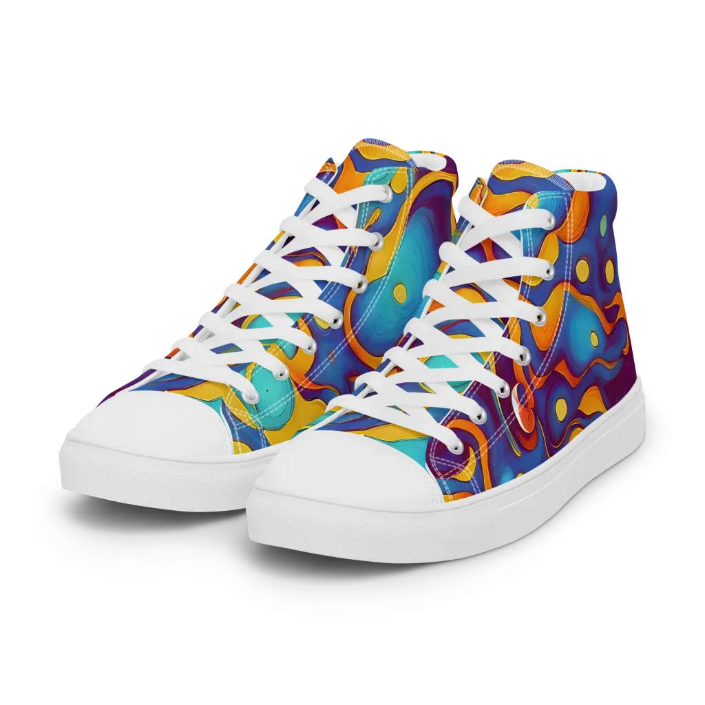 Pelton Swirl on Women's High Top Canvas Shoes — Left Front