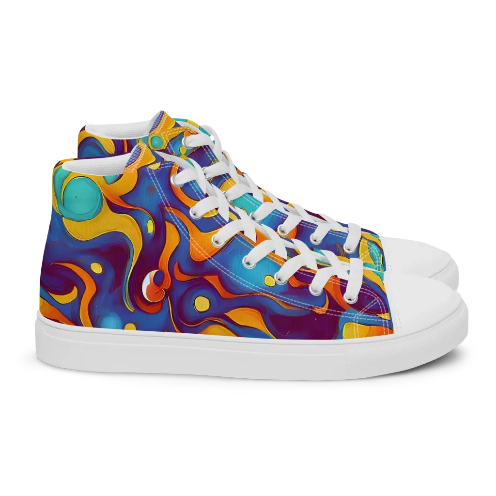 Pelton Swirl on Women's High Top Canvas Shoes — Right
