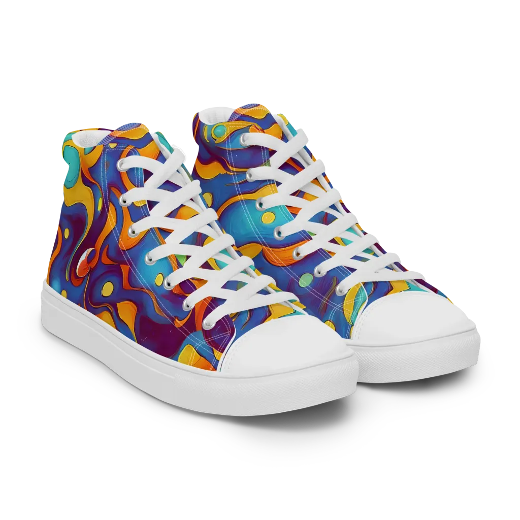 Pelton Swirl on Women's High Top Canvas Shoes — Right Front