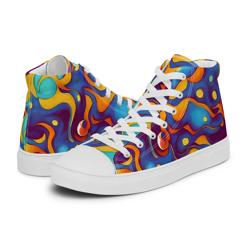 Pelton Swirl on Women's High Top Canvas Shoes — Left
