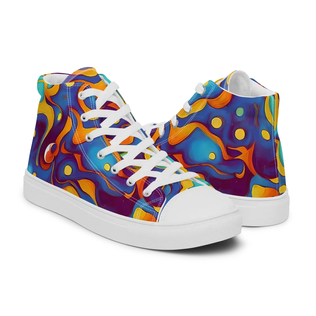 Pelton Swirl on Women's High Top Canvas Shoes — Right
