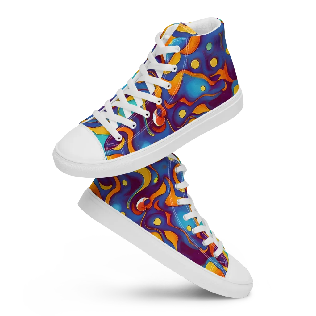 Pelton Swirl on Women's High Top Canvas Shoes — Front
