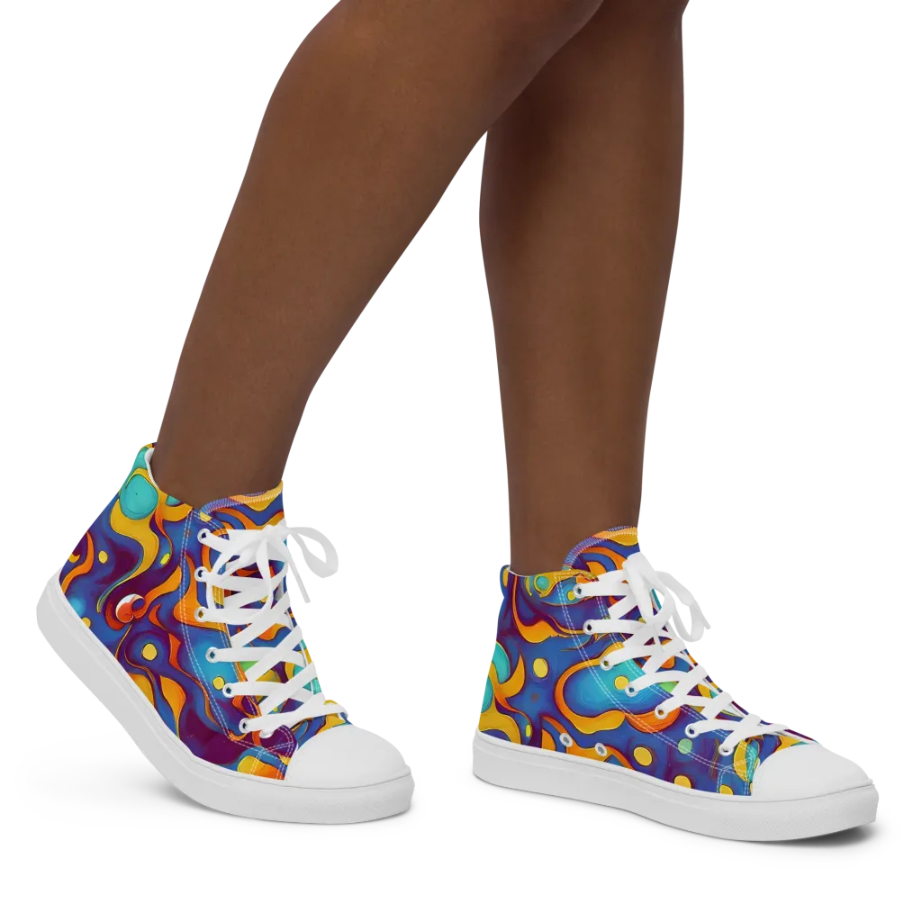 Pelton Swirl on Women's High Top Canvas Shoes — Right