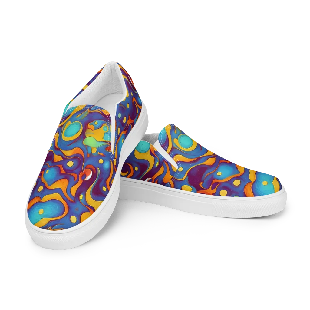 Pelton Swirl on Men's Slip-On Canvas Shoes — Left Front