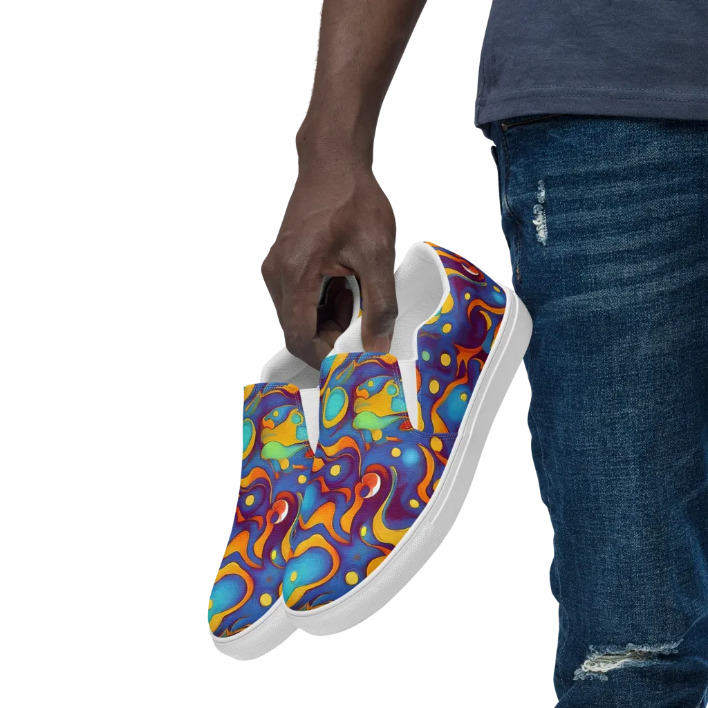 Pelton Swirl on Men's Slip-On Canvas Shoes — Left Front