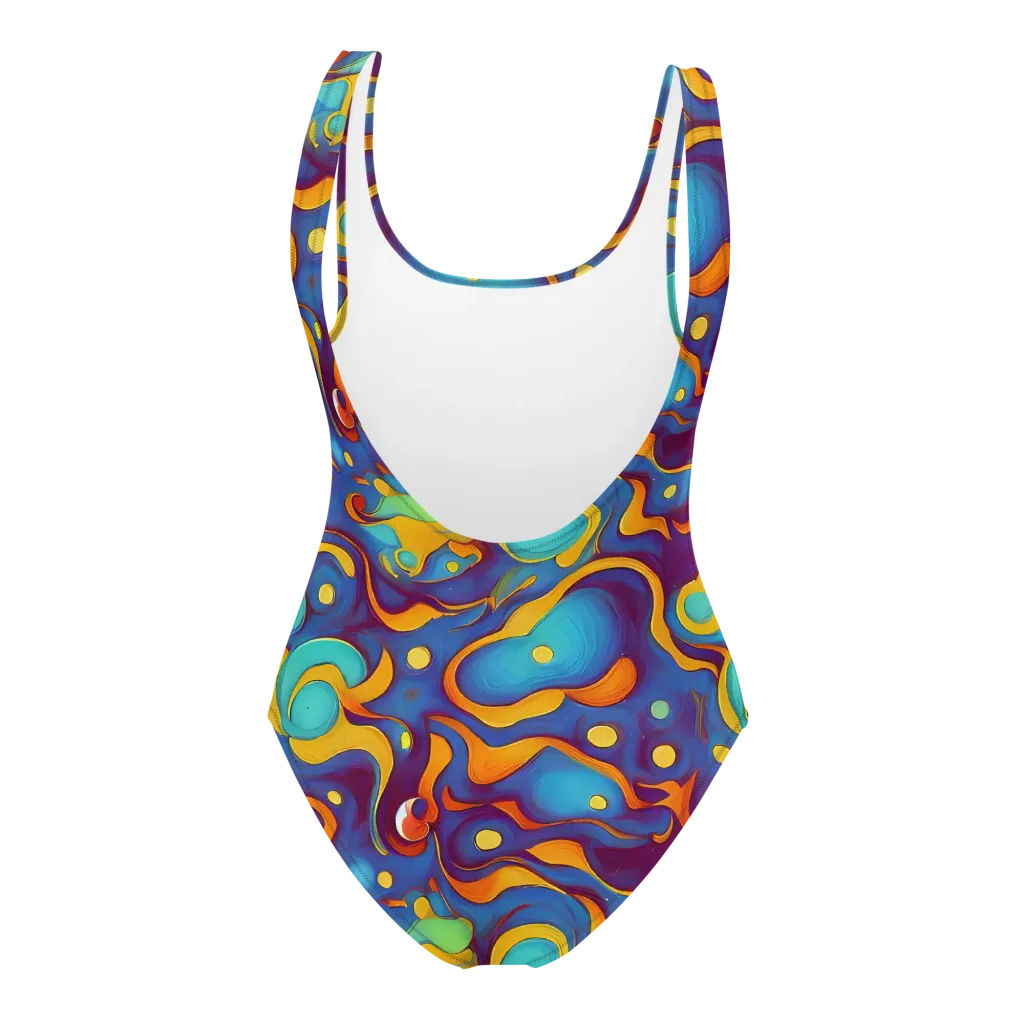 Pelton Swirl on One-Piece Swimsuit — Back